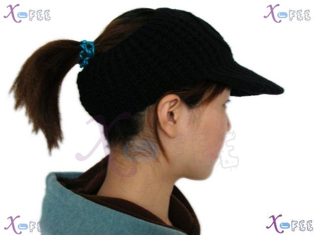 mzst00196 Black Collection Woman Accessory Warm Fashion Knit Winter Visor Cap Sport Hat 3