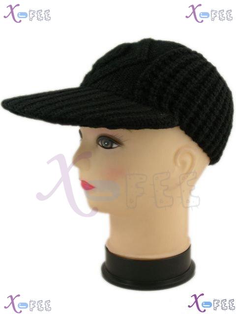 mzst00196 Black Collection Woman Accessory Warm Fashion Knit Winter Visor Cap Sport Hat 4