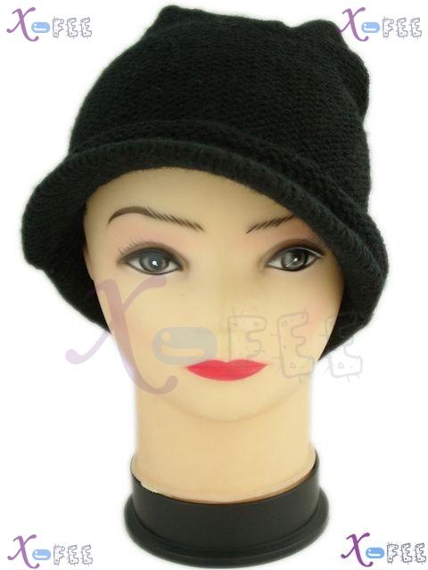mzst00197 Mode Black Collection Woman Accessory Collection Warm Knit Winter Cap Beret Hat 2