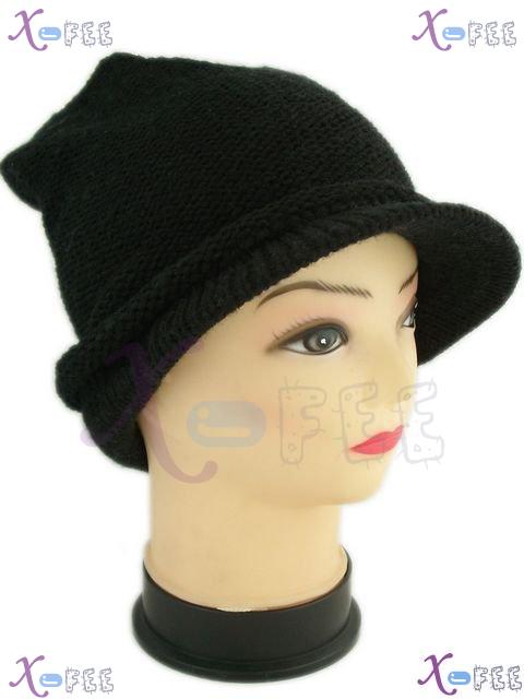 mzst00197 Mode Black Collection Woman Accessory Collection Warm Knit Winter Cap Beret Hat 4