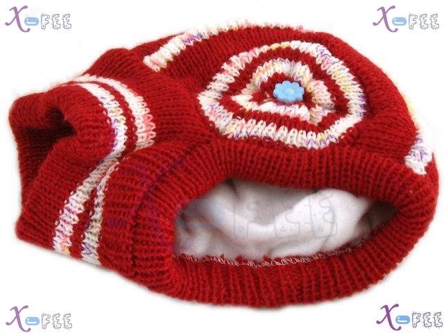 mzst00237 Red Beanie Woman Accessory Collection Ornament Flower Girl Winter Warm Neck Hat 4