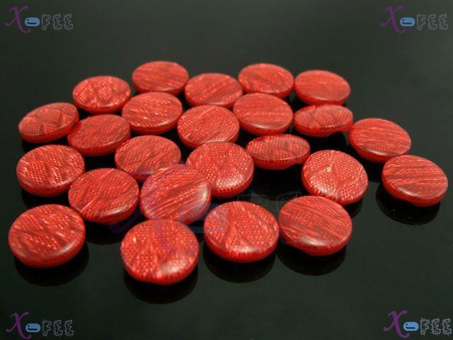 nkpf01003 Wholesale 24pcs Crafts Sewing Fabric Textile Red Patterns 20L Resin Buttons 3