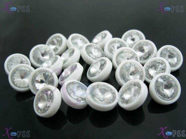 nkpf01014 Wholesale 24pcs Collection Fabric Textile Faux Diamond 18L Resin Crystal Buttons 3