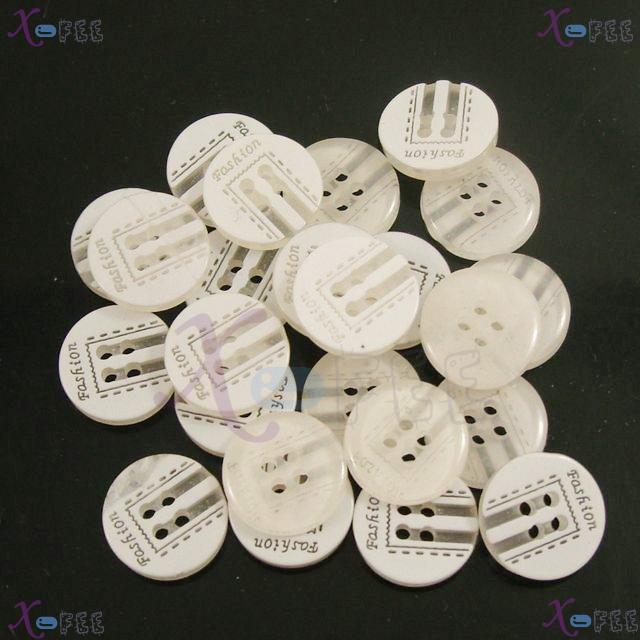 nkpf01024 Wholesale Crafts Sewing Fabric Textile 24pcs White Character 20L Resin Buttons 3