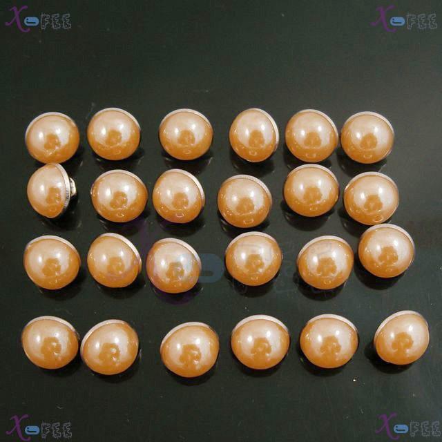 nkpf01059 New Wholesale Crafts Sewing Fabric Textile 24pcs Orange Resin 16L Metal Buttons 3