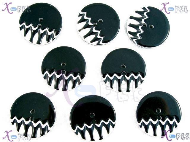 nkpf01120 Black&White Wholesale Crafts Sewing Fabric Textile 8pcs Shadow Resin Buttons 3