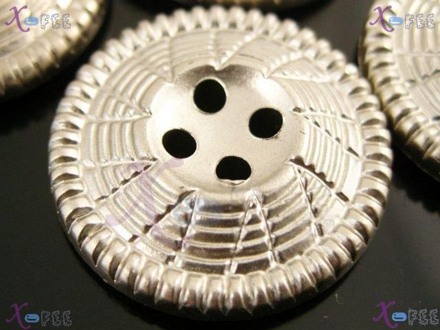 nkpf01166 Wholesale 10pcs Crafts Sewing Fabric Textile Fashion 40L Shining Silver Buttons 1