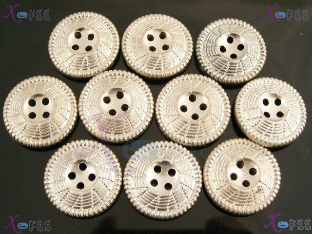 nkpf01166 Wholesale 10pcs Crafts Sewing Fabric Textile Fashion 40L Shining Silver Buttons 3