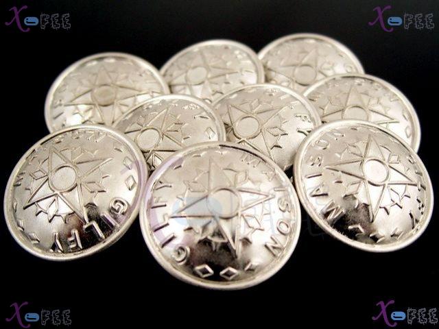 nkpf01193 40L Wholesale Collectibles Sewing Fabric 6pcs Shining Silver Star Metal Buttons 3