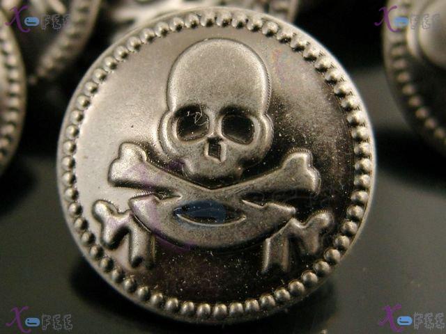 nkpf01199 Fashion Sewing Craftworks Wholesale Lots 12pcs Skull Patterns 24L Metal Buttons 1