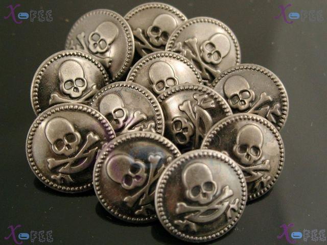 nkpf01199 Fashion Sewing Craftworks Wholesale Lots 12pcs Skull Patterns 24L Metal Buttons 3