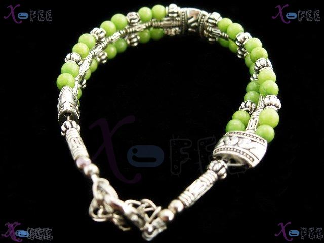 sl00363 NEW Fancy Tibetan Silver Ethnic Fashion Jewelry Olivine Beads Engraved Bracelet 2