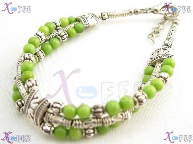 sl00363 NEW Fancy Tibetan Silver Ethnic Fashion Jewelry Olivine Beads Engraved Bracelet 3