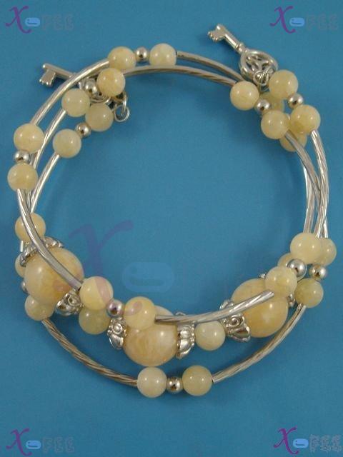 sl00581 Free Size Fashion Jewelry Woman Tibet Silver Ethnic Yellow Agate Charm Bracelet 2