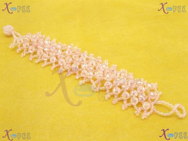 sl00587 Pink Fashion Jewelry Collection Handmade Tennis Glaze Prom Princess Bracelet 3