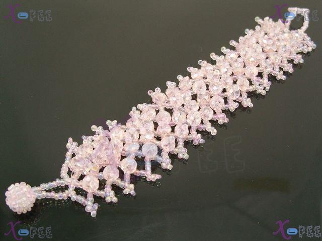 sl00587 Pink Fashion Jewelry Collection Handmade Tennis Glaze Prom Princess Bracelet 4