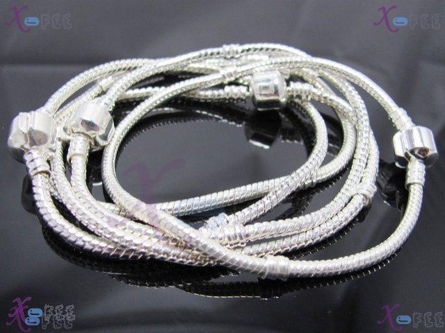 sl00600 Fashion Jewelry Crafts 20CM Silver Plated Copper Snake Chain Fit Charm Bracelet 2