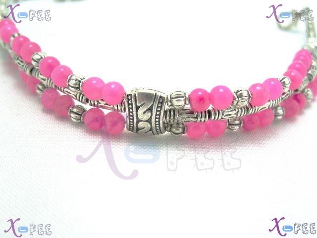 sl00603 New Fashion Collection Lady Splendid Jewelry Pink Agate Engraved Silver Bracelet 2