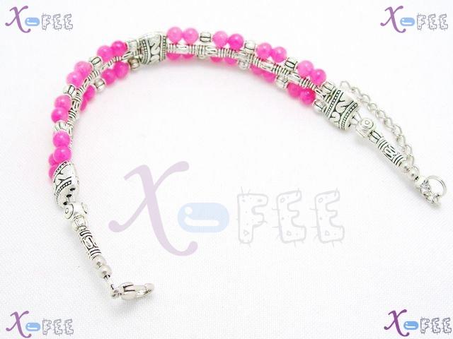 sl00603 New Fashion Collection Lady Splendid Jewelry Pink Agate Engraved Silver Bracelet 3