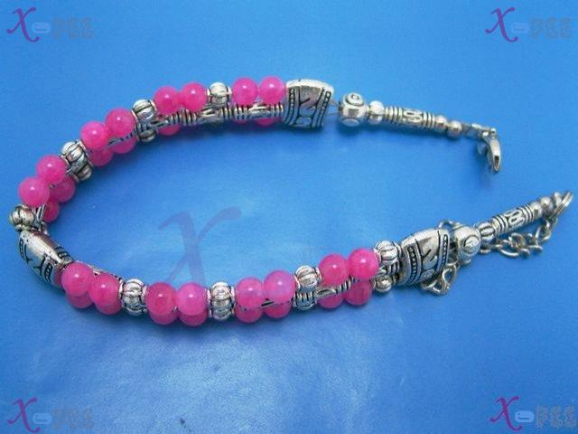 sl00603 New Fashion Collection Lady Splendid Jewelry Pink Agate Engraved Silver Bracelet 4