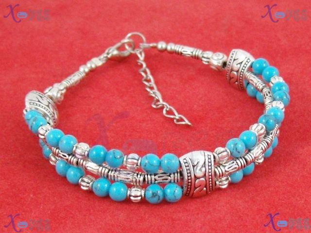 sl00604 NEW Fashion Jewelry Turquoise Beads Ethnic Tribal Tibetan Silver Alloy Bracelet 3
