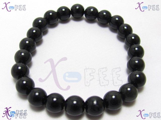sl00615 Fashion Jewelry Genuine Obsidian Prayer Beads Unisex Elastic Handmade Bracelet 1