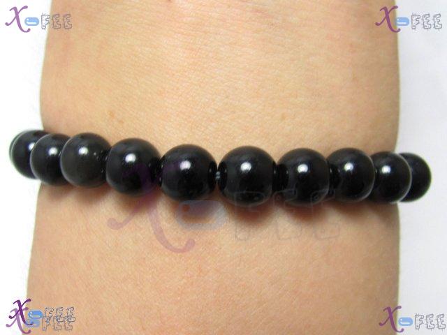 sl00615 Fashion Jewelry Genuine Obsidian Prayer Beads Unisex Elastic Handmade Bracelet 2