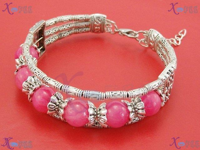 sz00221 New Fashion Pink AGATE Beads Tibetan Lady Jewelry Tibet Silver Tribal Bracelet 3