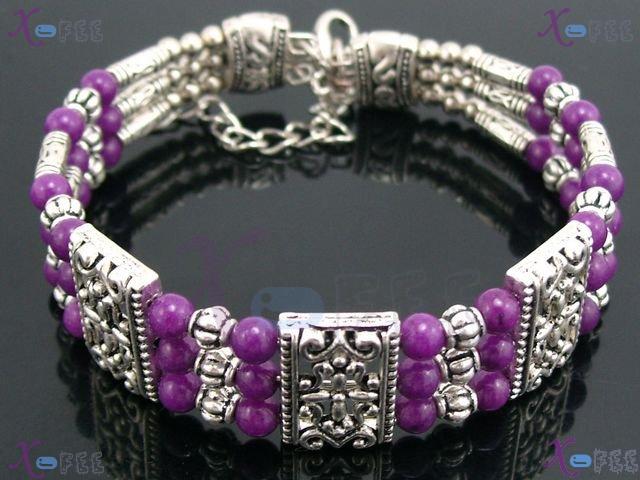 sz00247 Collection Fashion Jewelry Ethnic Regional Tribal Purple Agate Tibet Bracelet 1