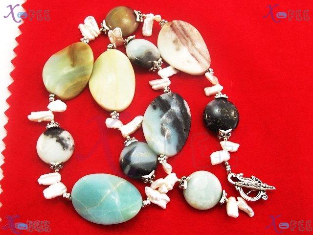 tsxl00327 Magic Tibet Collection Fashion Jewelry Ornament Elliptical Pearl Agate Necklace 2
