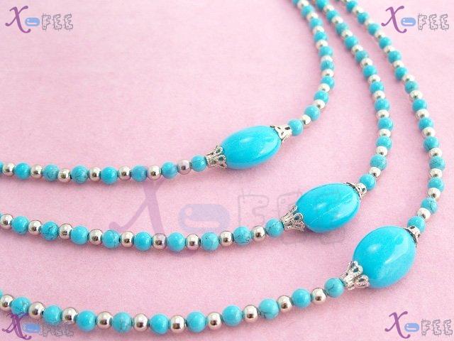 tsxl00517 Hot Collection Fashion Jewelry Ornament Turquoise Carved Tibet Silver Necklace 2
