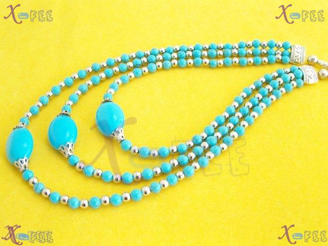 tsxl00517 Hot Collection Fashion Jewelry Ornament Turquoise Carved Tibet Silver Necklace 3