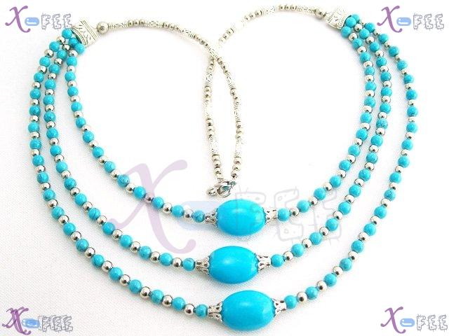 tsxl00517 Hot Collection Fashion Jewelry Ornament Turquoise Carved Tibet Silver Necklace 4