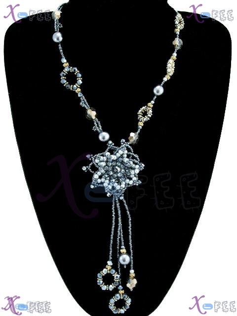 tsxl00551 Collection Fashion Jewelry Ornament Faux Crystal Pearl Copper Glaze Necklace 1