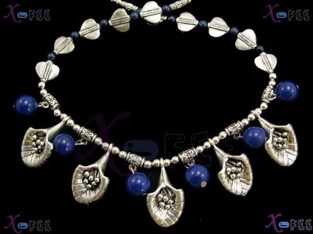 tsxl00748 NEW Tibet Fashion Jewelry Bell-mouthed Flower Lapis Lazuli Tibet Charm Necklace 3