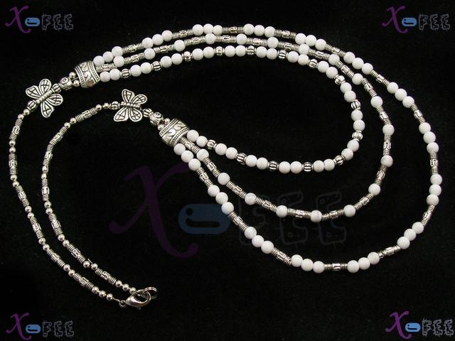 tsxl00749 Woman NEW Tibetan Silver Fashion Jewelry White Jade Minority Tribal Necklace 2