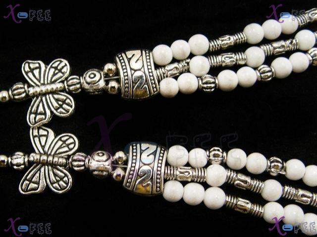 tsxl00749 Woman NEW Tibetan Silver Fashion Jewelry White Jade Minority Tribal Necklace 3