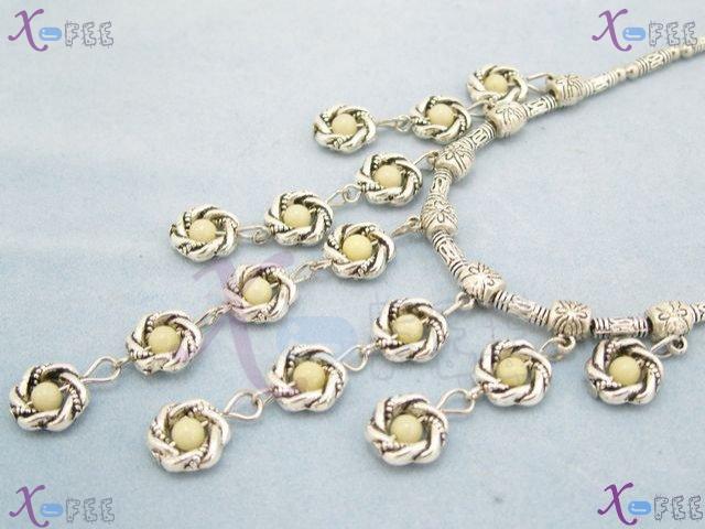 tsxl00756 Tribal Tibet Silver Fashion Jewelry Topaz Beads Choker WOMAN Minority Necklace 2
