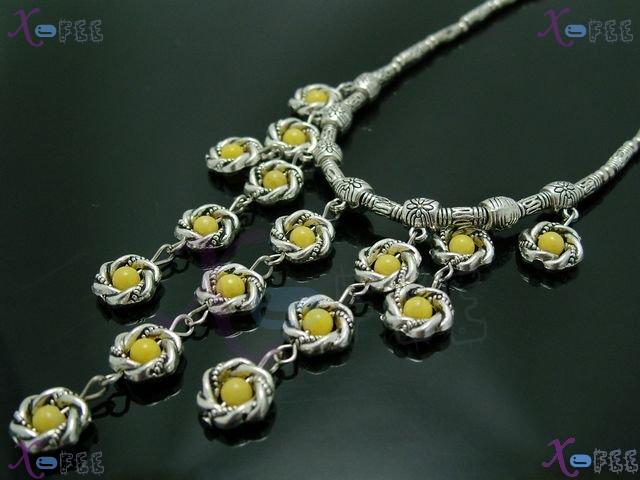 tsxl00767 Collection Fashion Jewelry China Topaz Blossom Tibet Silver Tube Choker Necklace 2