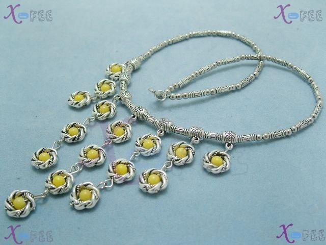 tsxl00767 Collection Fashion Jewelry China Topaz Blossom Tibet Silver Tube Choker Necklace 3