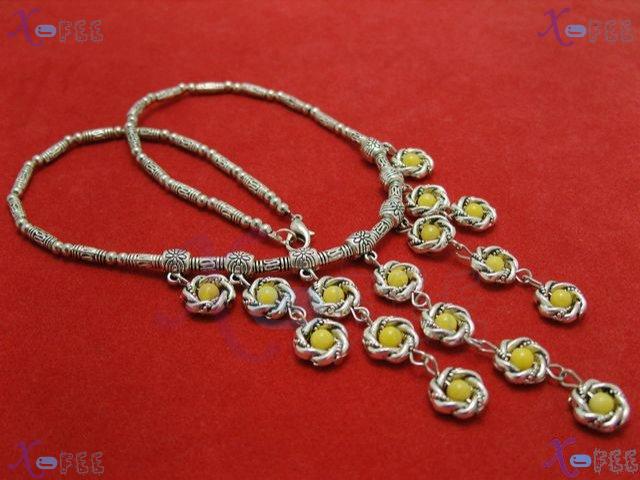 tsxl00767 Collection Fashion Jewelry China Topaz Blossom Tibet Silver Tube Choker Necklace 4