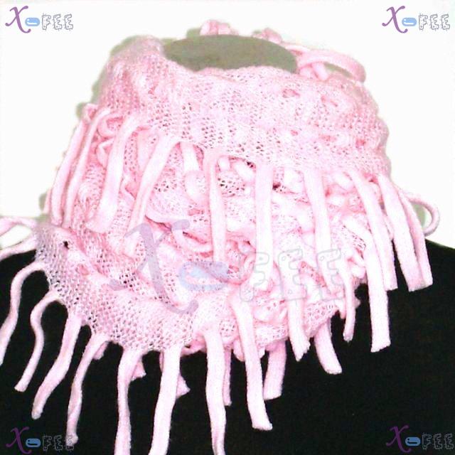 wb00002 Baby Pink Soft Noodle Style Winter Warm Fashion Wool Acrylic Neck Warmer Scarf 2