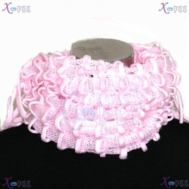 wb00002 Baby Pink Soft Noodle Style Winter Warm Fashion Wool Acrylic Neck Warmer Scarf 3