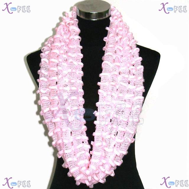 wb00002 Baby Pink Soft Noodle Style Winter Warm Fashion Wool Acrylic Neck Warmer Scarf 4