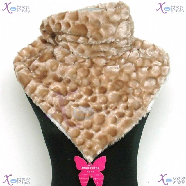 wb00010 NEW Fashion 2 Layer Triangle Leopard Soft Plush Collar Winter Neck Warmer Scarf 4