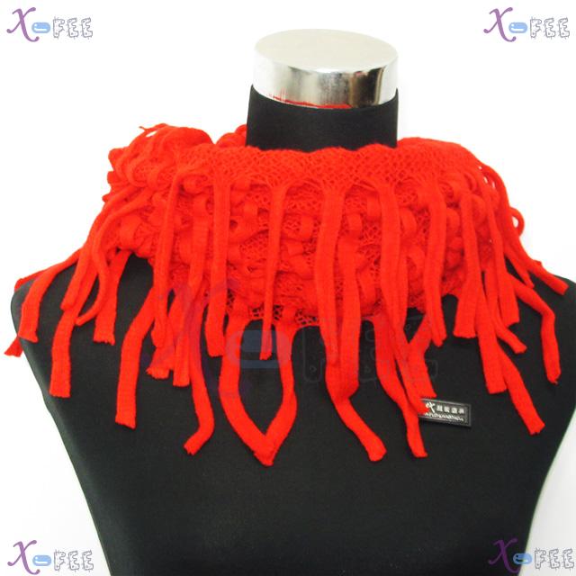 wb00031 Soft Noodle Style Winter Warm Fashion Wool Acrylic Neck Warmer Fresh RED Scarf 2