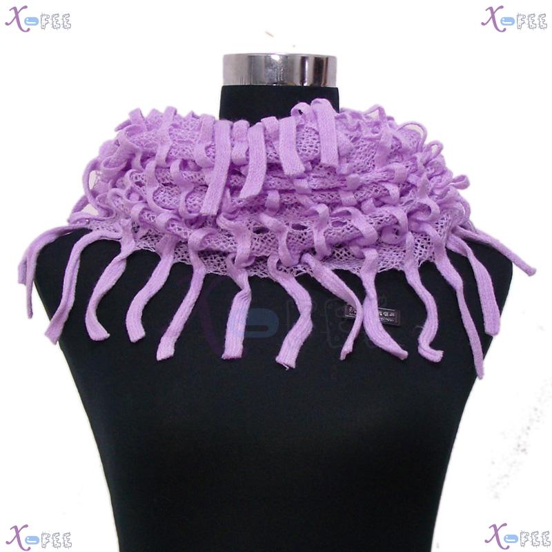 wb00032 Soft Noodle Style Winter Warm Fashion Wool Acrylic Neck Warmer Lavender Scarf 2