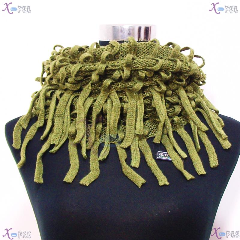 wb00038 NEW Soft Noodle Style Winter Warm Fashion Wool Acrylic Neck Warmer Green Scarf 3