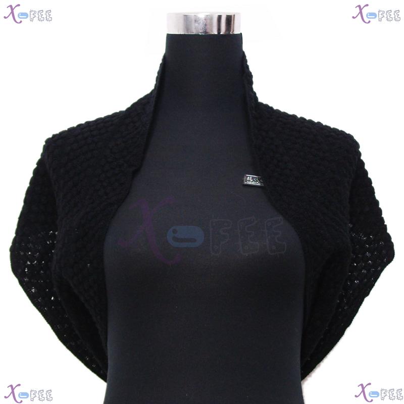 wb00039 Solid Color Black Winter Warm Fashion Wool Acrylic Neck Warmer Corn Style Scarf 2