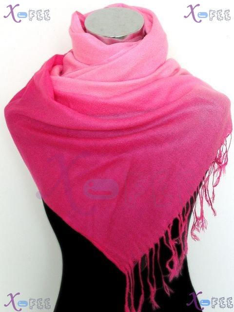 wjpj00410 Fashion Woman Accessories Gradual Change Pink Pashmina Winter Shawl Scarf Wrap 2